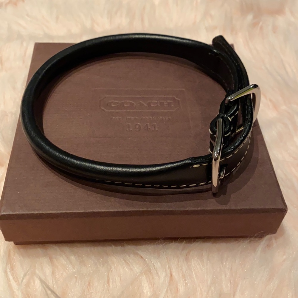 Brand New Couch Black Leather Dog Collar
